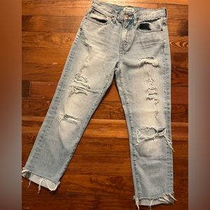 Madewell perfect vintage denim, ripped edition, size 26.